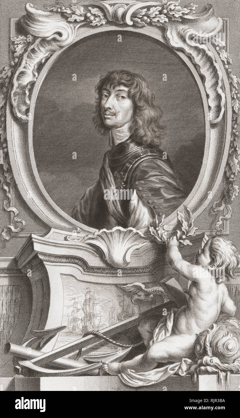 Algernon Percy, decimo conte di Northumberland aka Barone Percy, 1602-1688. Inglese leader militare. Dal 1813 edizione di capi di illustri personalità della Gran Bretagna, inciso dal sig. Houbraken e il sig. Vertue con la loro vita e caratteri. Foto Stock