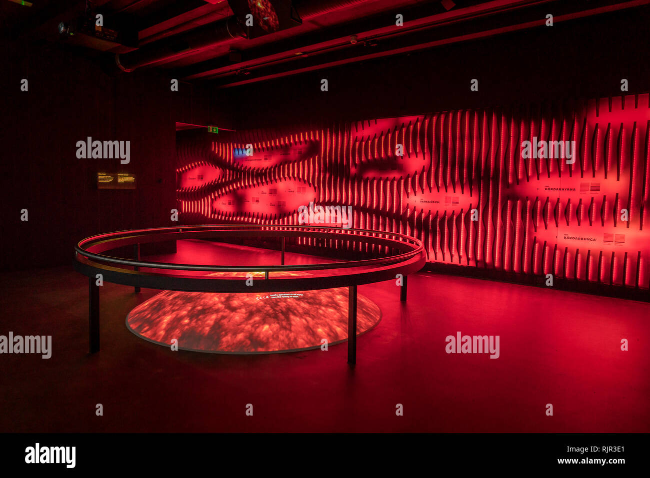 Vulcano interattiva mostra, centro di lava, Hvolsvollur, Islanda. Foto Stock
