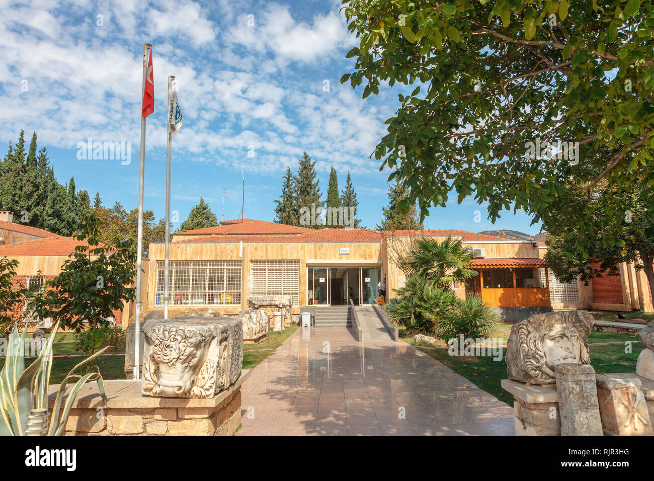Museo al sito archaelogocal dell antica città greca di Aphrodisias in Aydin provincia della Turchia. Foto Stock