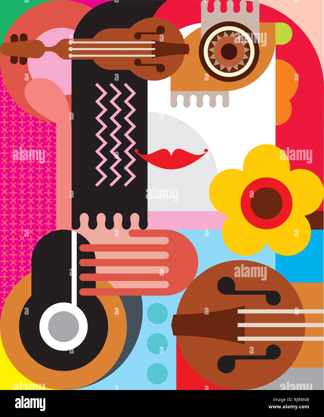 Abstract ritratto di una donna - illustrazione vettoriale. Illustrazione Vettoriale