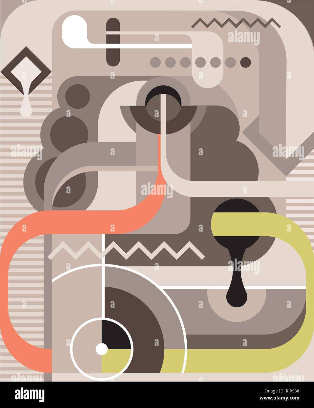 Abstract illustrazione vettoriale. Grigio, verde e rosa sullo sfondo. Illustrazione Vettoriale