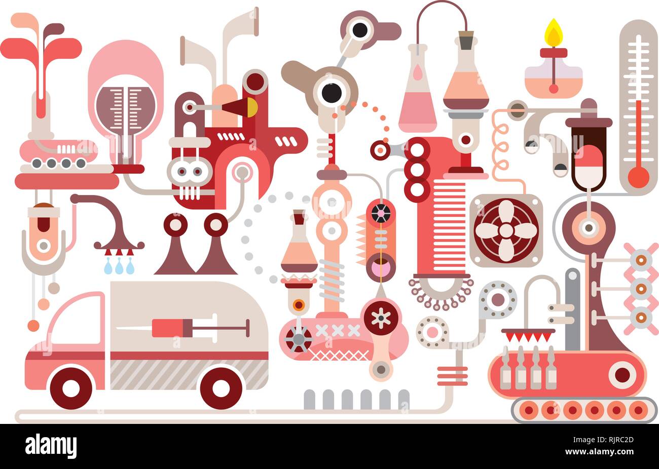 La ricerca moderna Lab - isolato illustrazione vettoriale su sfondo bianco. Illustrazione Vettoriale