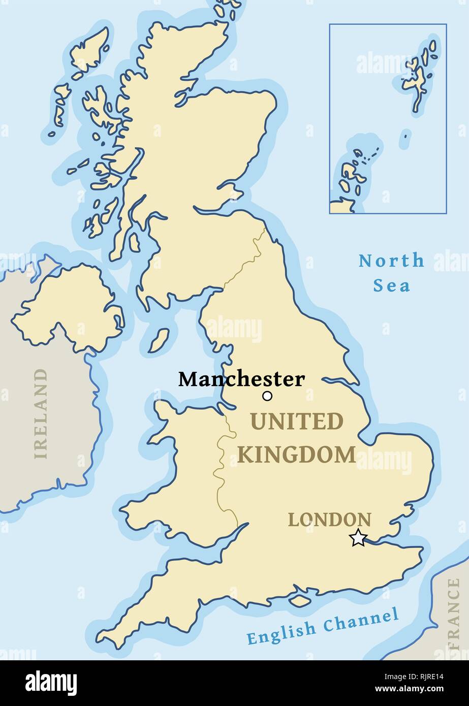 Mappa di Manchester posizione - città segnata nel Regno Unito (UK mappa). Illustrazione Vettoriale. Illustrazione Vettoriale