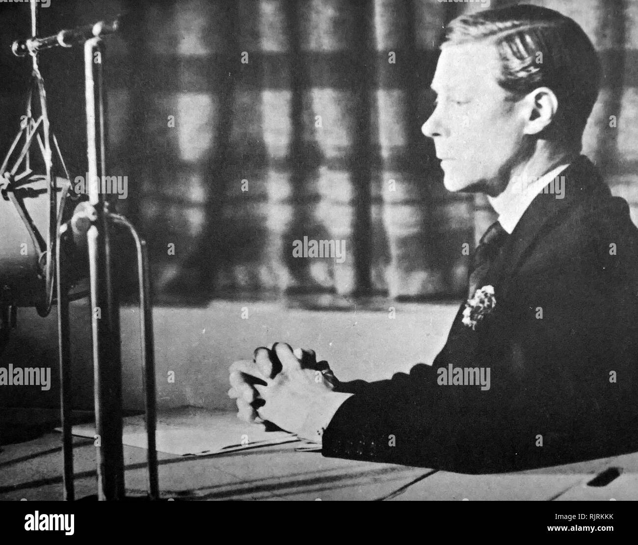 Edward VIII le trasmissioni dopo la sua abdicazione l 11 dicembre 1936 Foto Stock