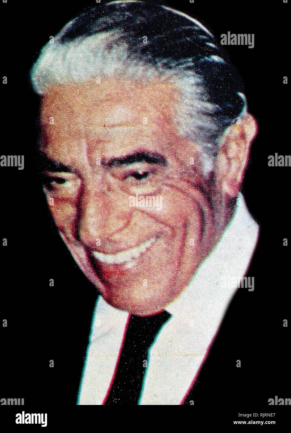 Aristotele Onassis; (1906 - 1975), Greco magnate di spedizione che ha accumulato il più grande del mondo di proprietà privata della flotta di spedizione ed è stata una delle più ricche del mondo e la maggior parte dei uomini famosi. Nel 1968 sposò Jacqueline Kennedy, la vedova del presidente americano John F. Kennedy. Foto Stock
