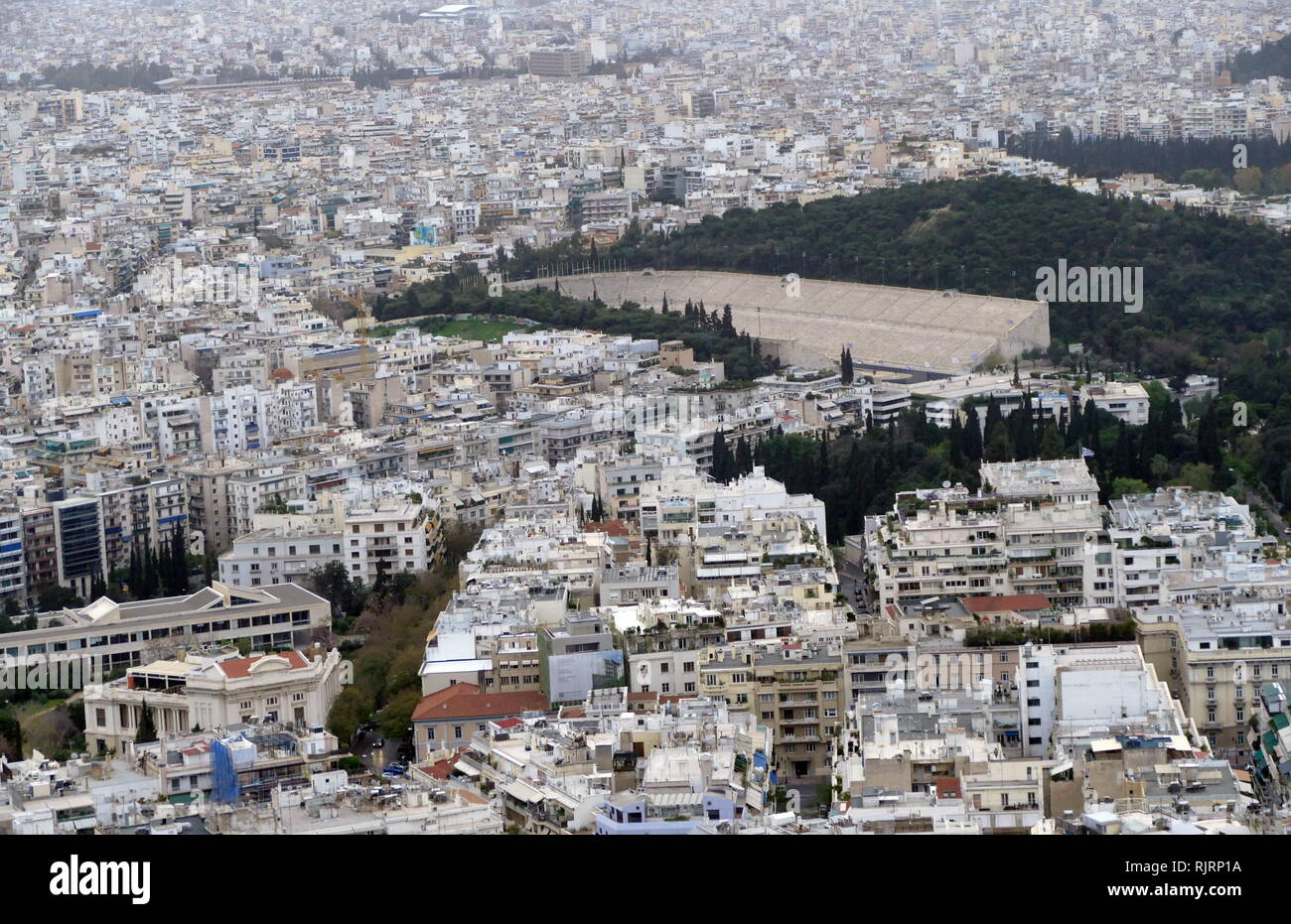 Lo stadio Olimpico costruito per il 1896 in occasione dei Giochi Olimpici di Atene, Grecia Foto Stock
