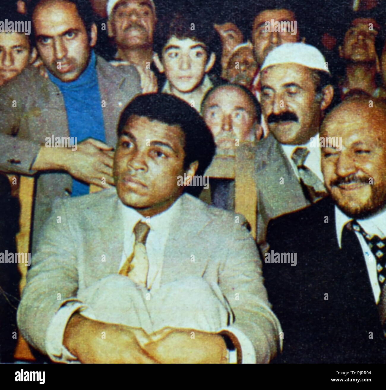 1976, la visita in Turchia da Muhammad Ali,(1942 - 2016). Ali è stato un American boxer professionale e attivista; Egli è ampiamente considerato come uno dei più significativi e celebrato personaggi dello sport del XX secolo. Foto Stock