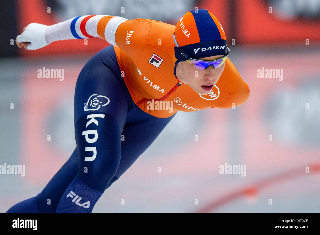 Inzell, Germania. 7 febbraio 2019. ISU World singole distanze pattinaggio di velocità campionati Antoinette de Jong Credit: arancione foto vof/Alamy Live News Foto Stock