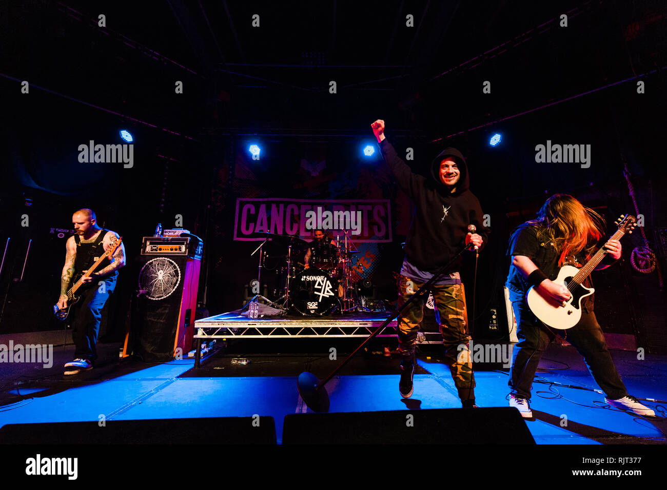 Cambridge, Regno Unito. 7 febbraio 2019. Canadian hardcore punk band suonare dal vivo presso la Cambridge giunzione sulla loro attuale Tour del Regno Unito. Richard Etteridge / Alamy Live News Foto Stock