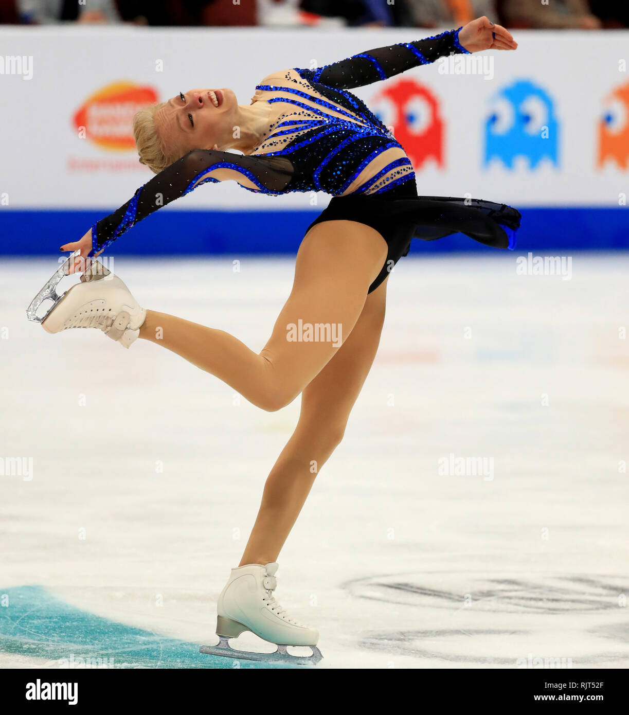 Anaheim, Stati Uniti d'America. 7 febbraio, 2019. Bradie Tennell degli Stati Uniti compie durante il ladies breve programma dell'ISU quattro continenti figura Skating Championships 2019 in Anaheim, Stati Uniti, febbraio 7, 2019. Credito: Li Ying/Xinhua/Alamy Live News Foto Stock