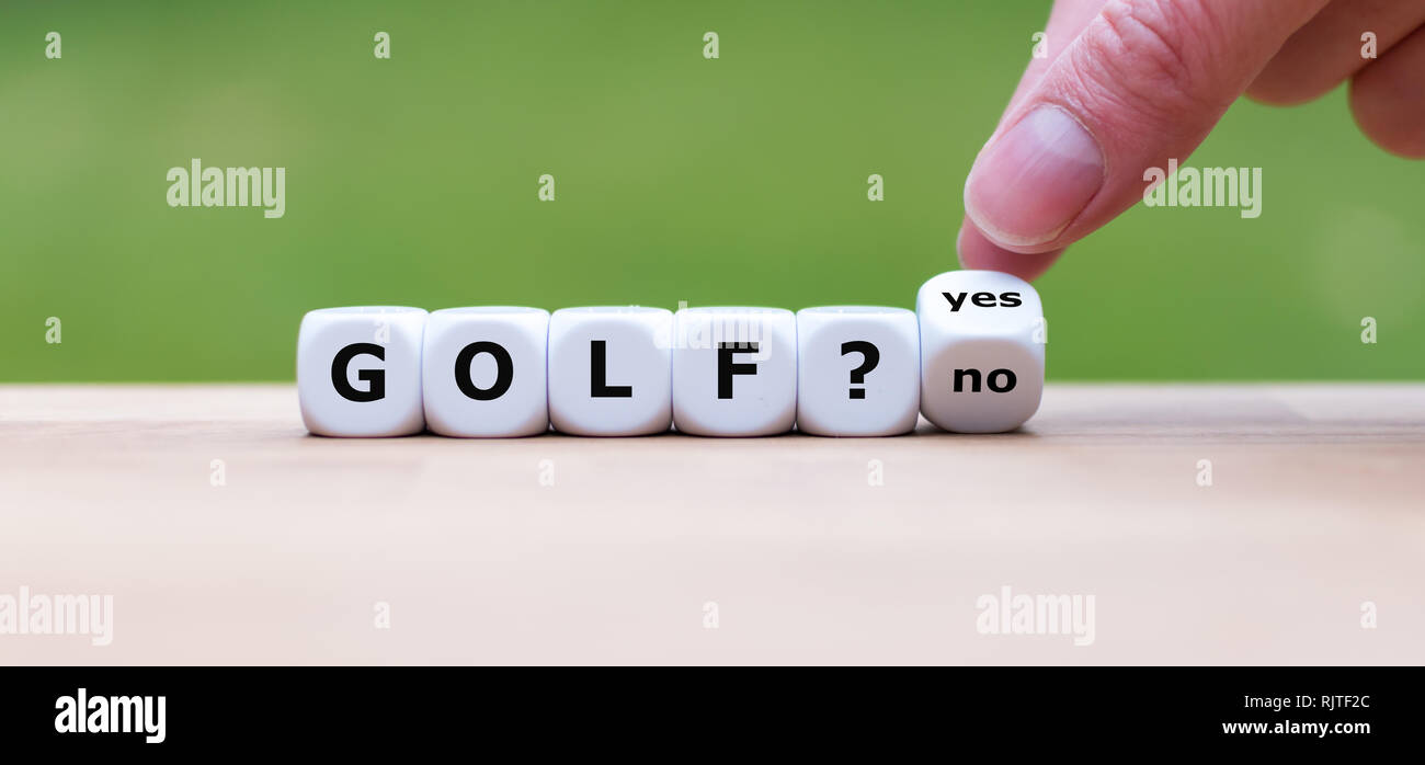 Giocare a golf? Canto diventa un dado e cambia la parola 'no' a 'yes' Foto Stock