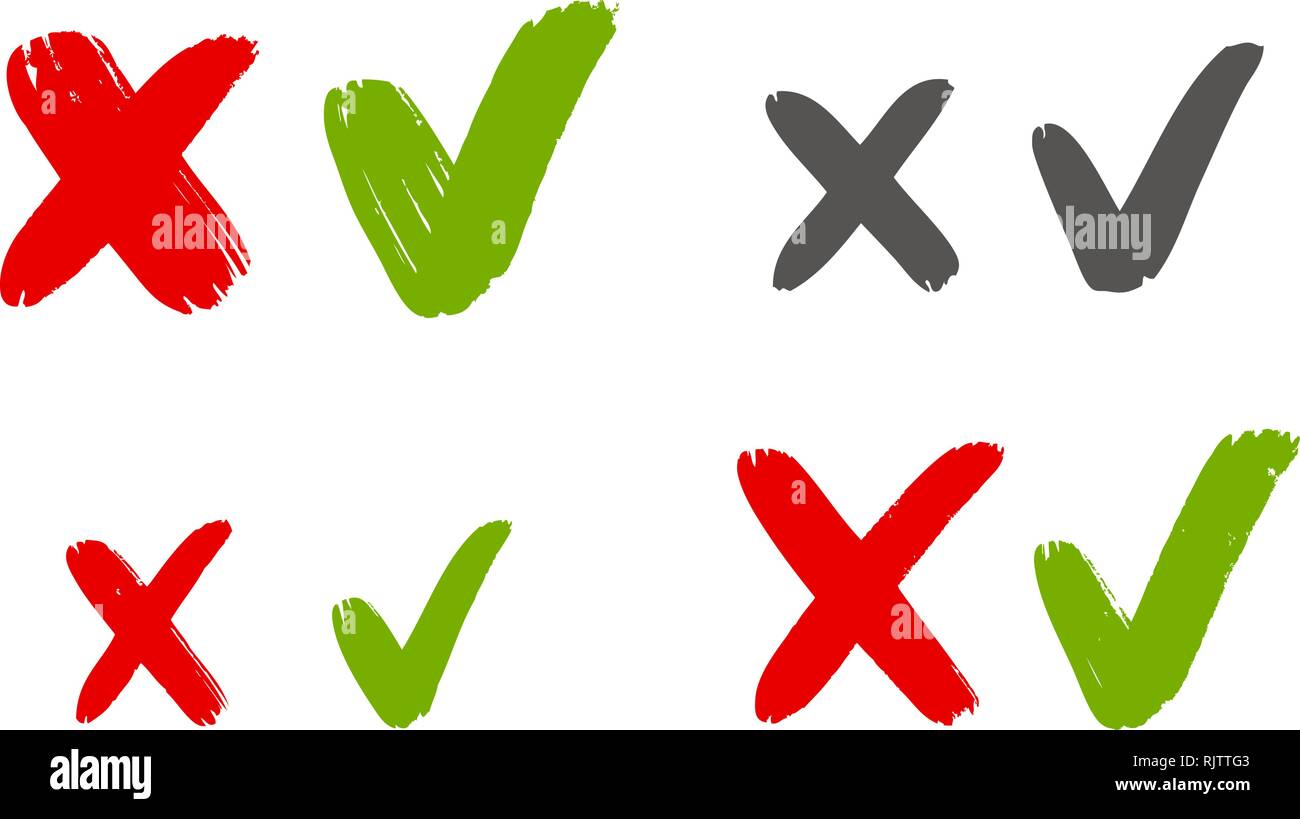 I segni di spunta segno. Croce marco vettore icona Illustrazione Vettoriale