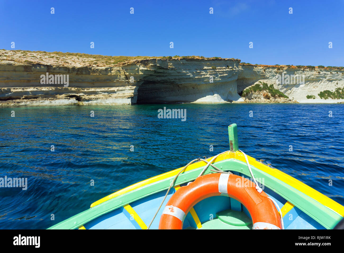 Paesaggio nel Xrobb l-Ghagin natura parco vicino a Marsaxlokk in Malta. Foto Stock