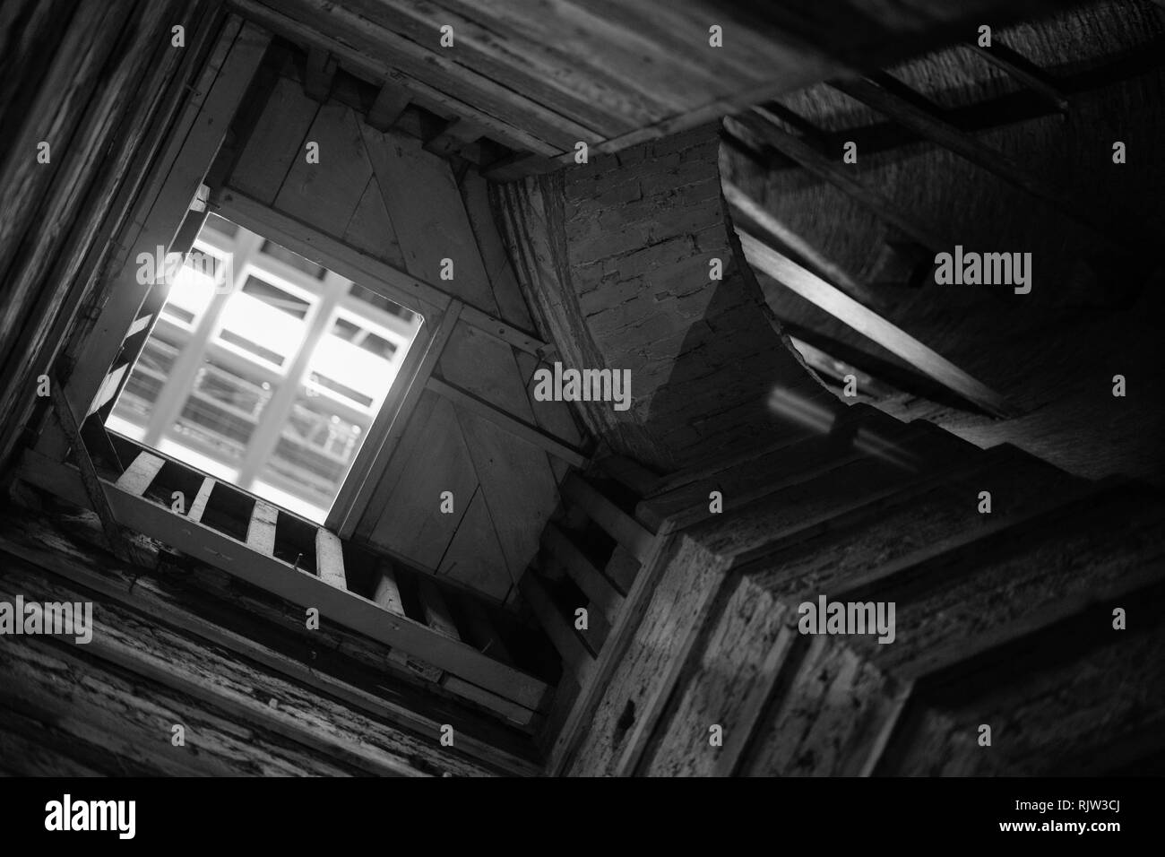 Abstract in Bianco e Nero Costruzione Edilizia Foto Stock