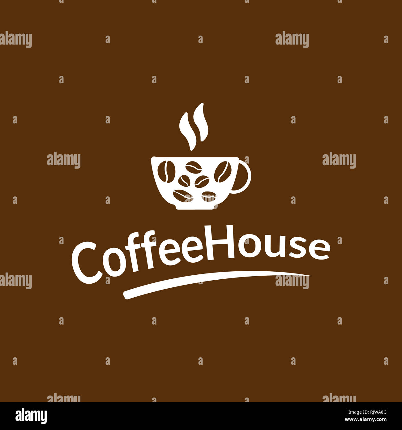 Logo casa Coffee Shop tazza di semi di gusto originale Foto Stock