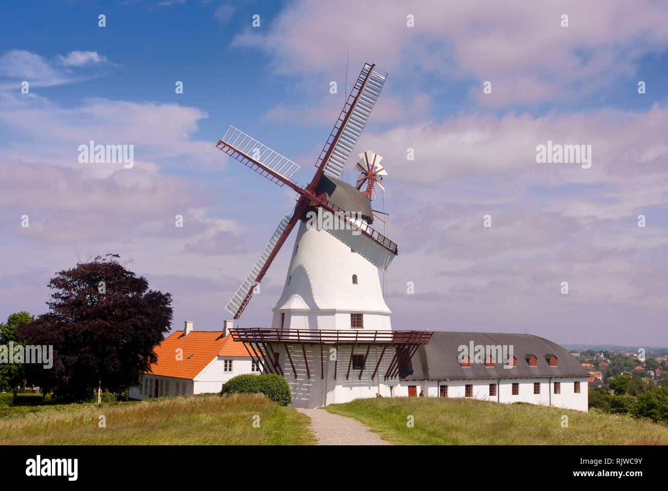 Moelle Dybboel Mulino a vento, Sonderborg, Danimarca, Europa Foto Stock