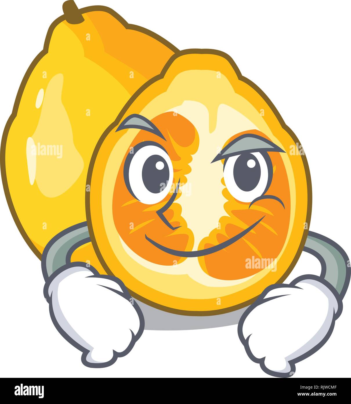 Smirking ugli in la mascotte cesto di frutta Illustrazione Vettoriale