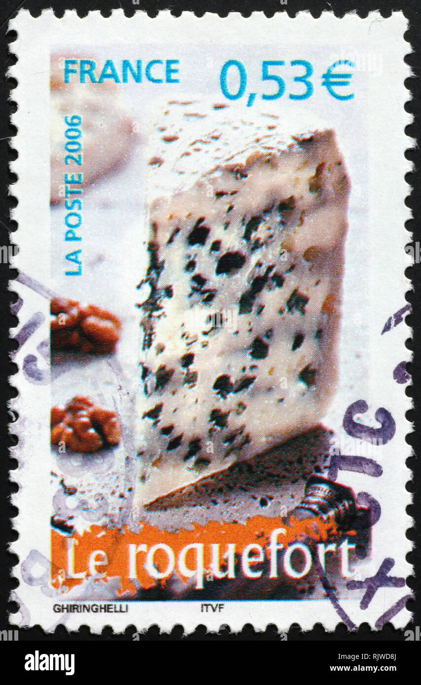 Formaggio Camembert sul francese francobollo Foto Stock