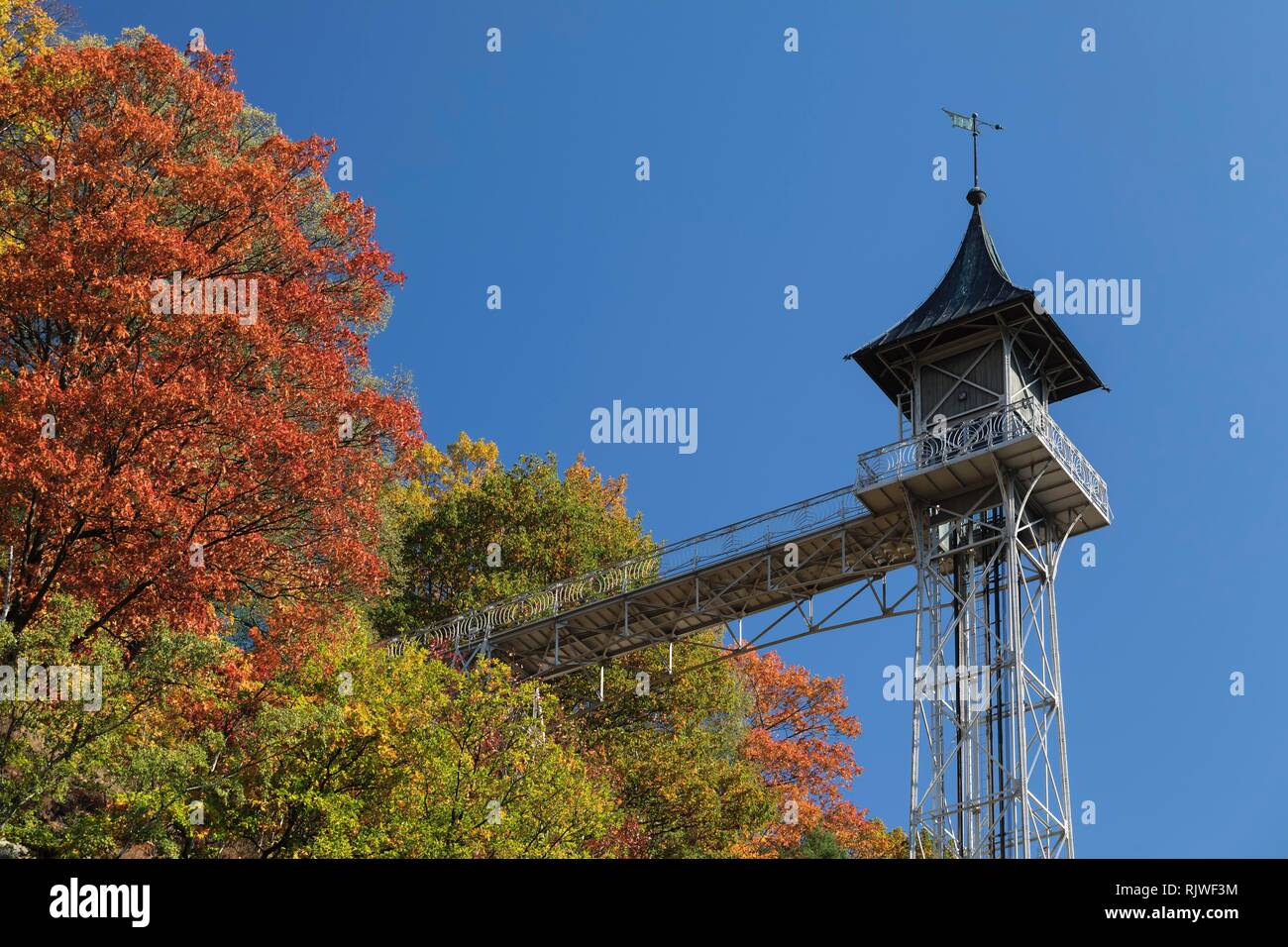 Sollevamento del passeggero, collega Bad Schandau con Ostrava Scheibe, Art Nouveau, Svizzera Sassone, Bassa Sassonia, Germania Foto Stock