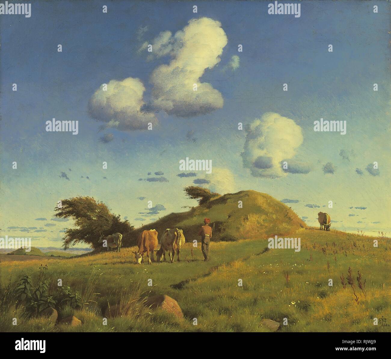 Hankehøj, 1847. Olio su tela. 36,2 x 43, 2 cm. Museo: Hirschsprung Collection. Autore: LUNDBYE, JOHAN THOMAS. JOHAN THOMAS LUNDBYE. Foto Stock