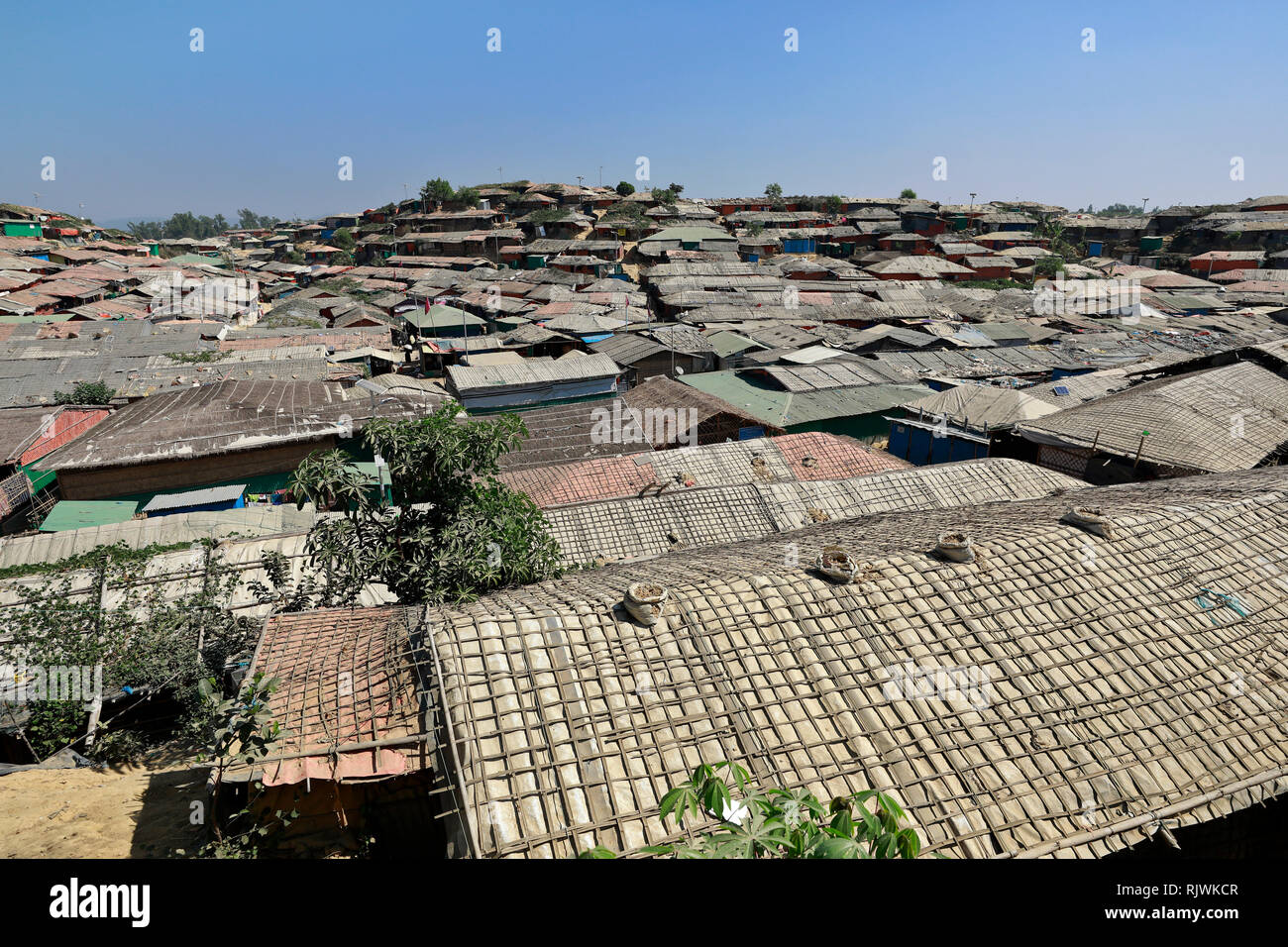 Cox's Bazar, Bangladesh - Febbraio 02, 2019: vista generale dei Rohingya Balukhali Refugee Camp a Ukhiya In Cox bazar, Bangladesh. Foto Stock