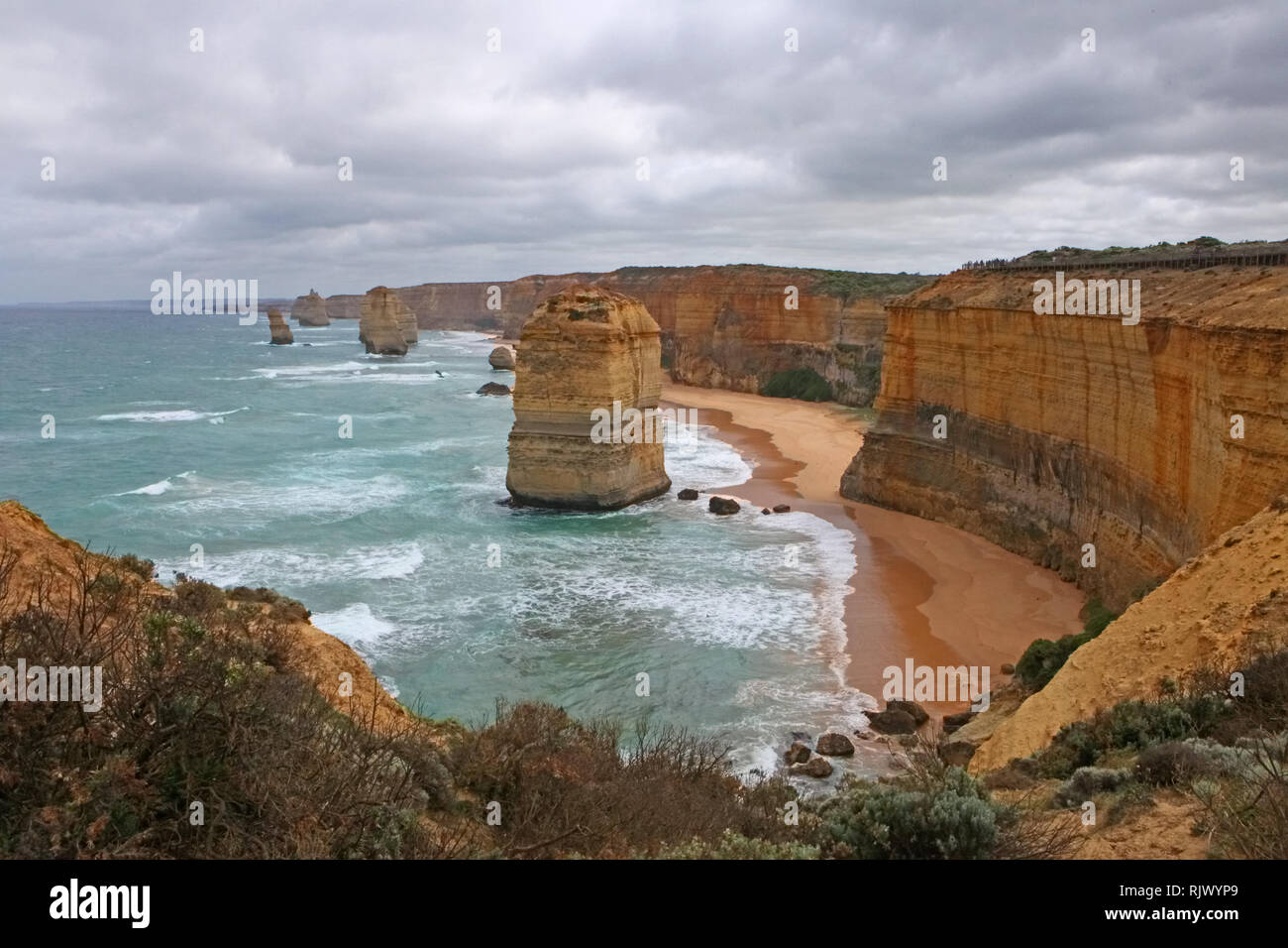 Visitare l'Australia. Scenic e vedute lungo la Great Ocean Road e i dodici Apostoli Foto Stock
