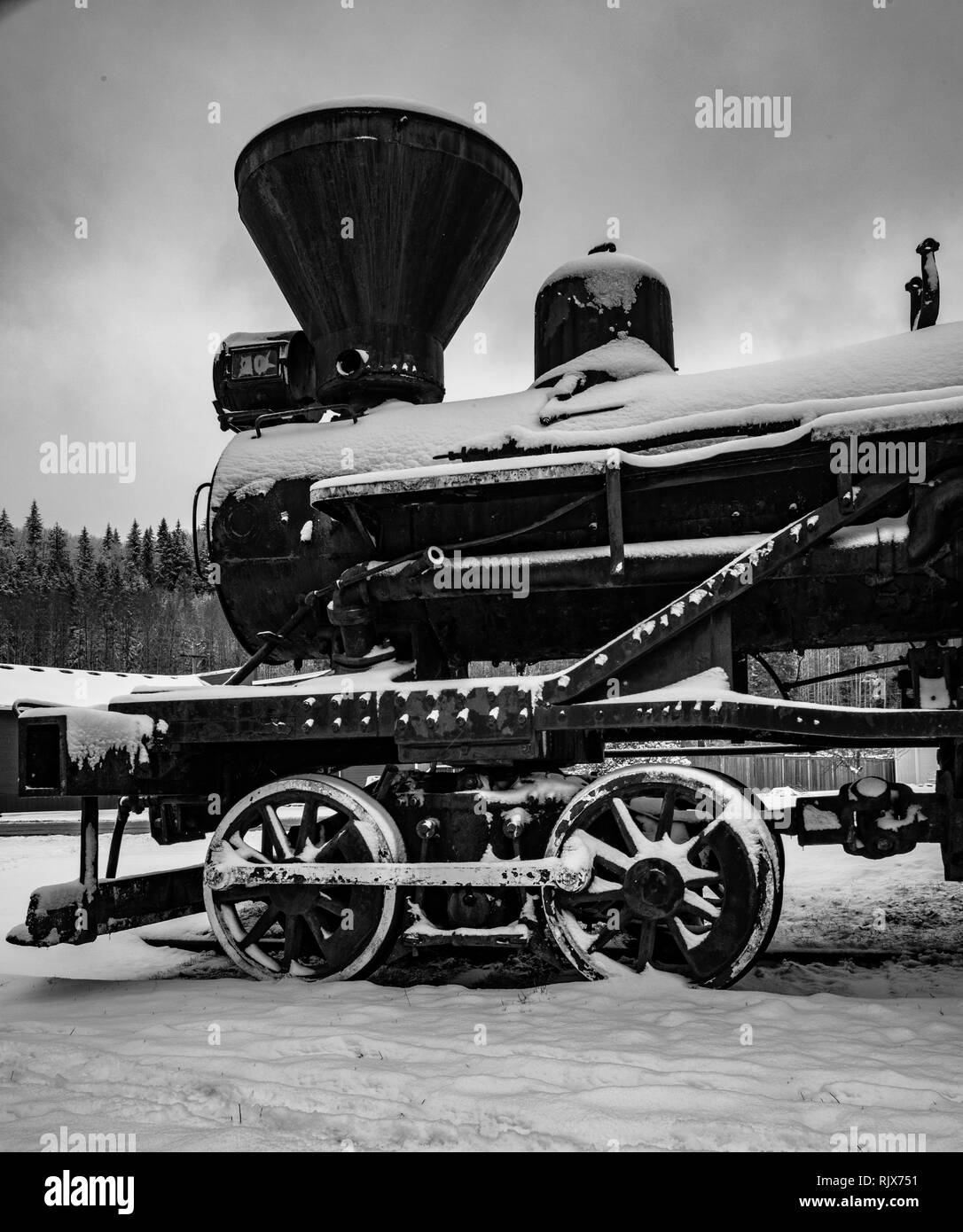 Treno a Vapore nella neve, Elba Washington Foto Stock