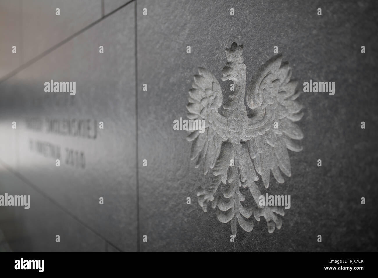 Warszawa / Polonia - Monumento alle Vittime del 2010 Smolensk tragedia di Varsavia. Foto Stock