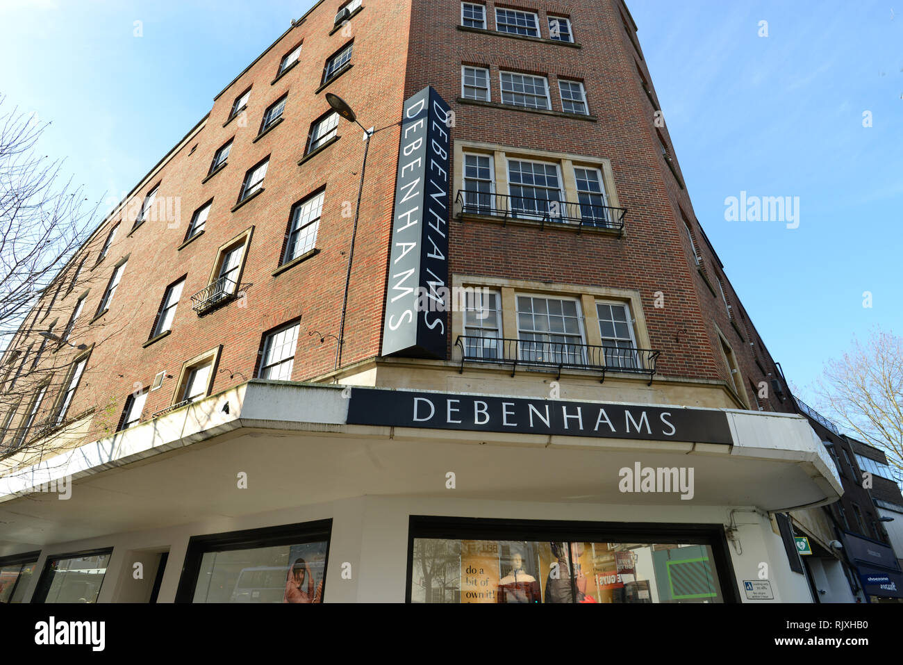 Il noto negozio High Street di Debenhams - preso a NORWICH UK Foto Stock