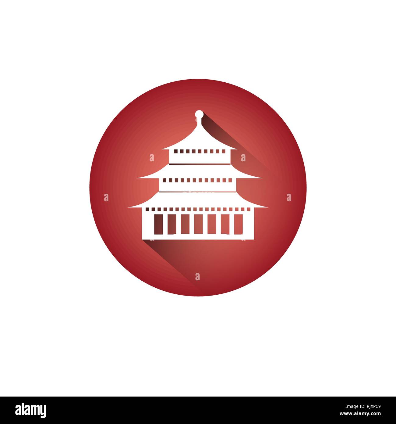 Corea Icona Palazzo Landmark sud coreano tempio simbolo Silhouette Illustrazione Vettoriale