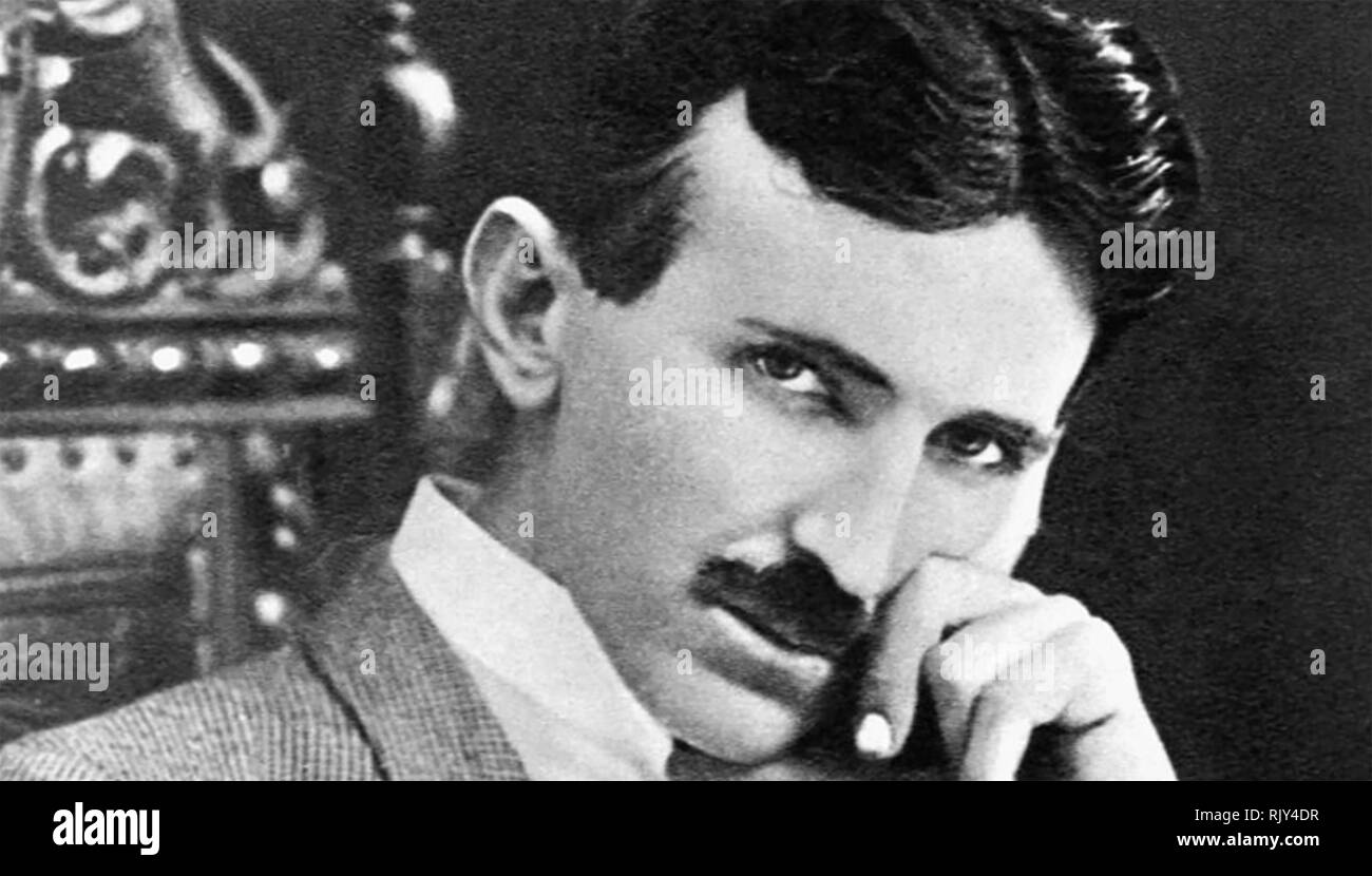 NIKOLA Tesla (1856-1943) Serbian-American inventore e ingegnere elettrico circa 1896 Foto Stock