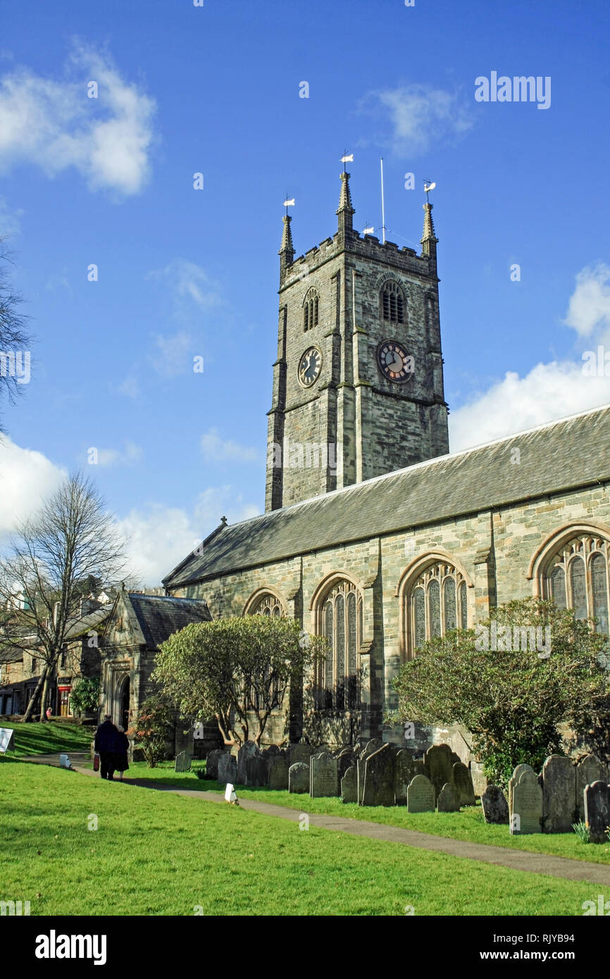 Tavistock Chiesa Parrocchiale e motivi Foto Stock