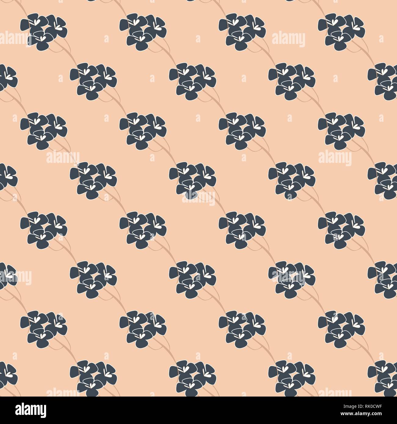 Seamless pattern, sfondo con fiori come il giapponese Sakura in colori tenui Illustrazione Vettoriale