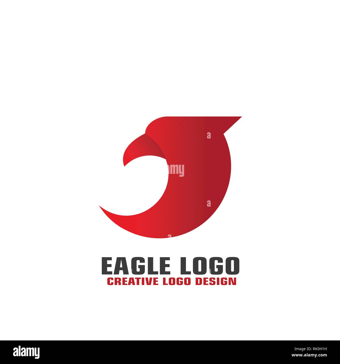 Aquila Rossa logo grafico modello, isolati su sfondo bianco, vettore eagle icona di testa. Illustrazione Vettoriale