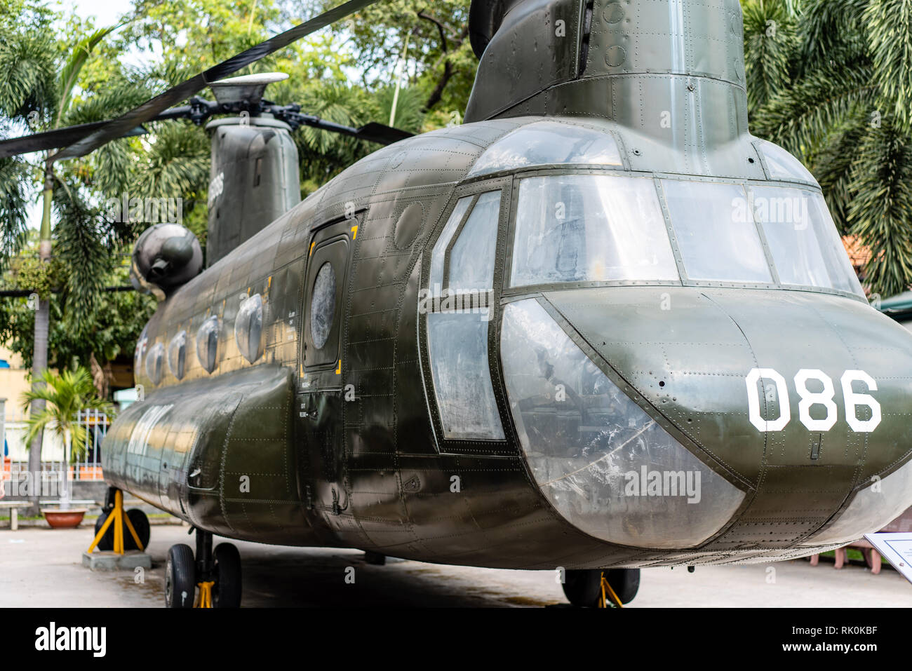 La città di HO CHI MINH, VIETNAM - Gennaio 25, 2019: Residuati Bellici museo. US AIR FORCE vicino a Saigon il Museo dei Resti catturati durante la guerra, il più popolare Foto Stock