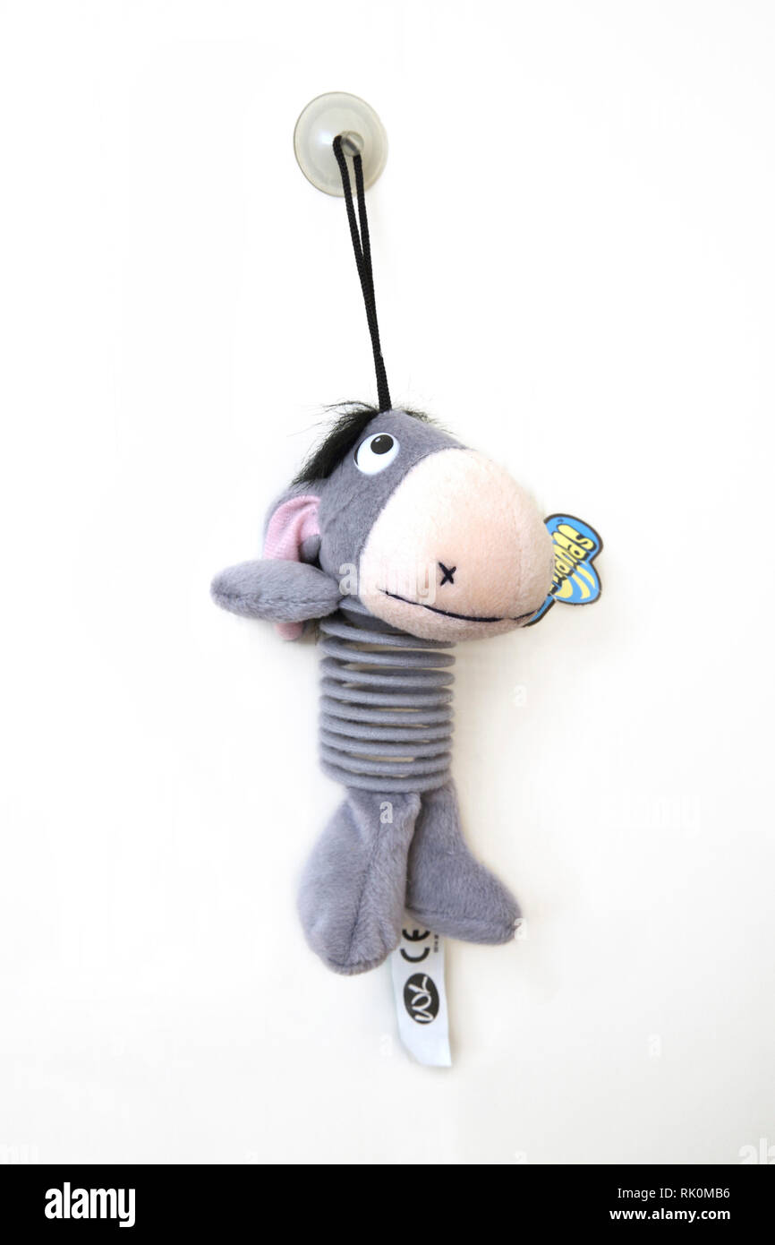 Banane appeso molla giocattolo asino Foto Stock