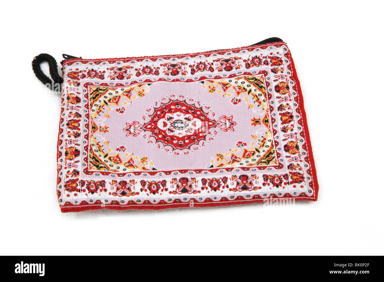 Raso rosso Borsa design orientale Foto Stock