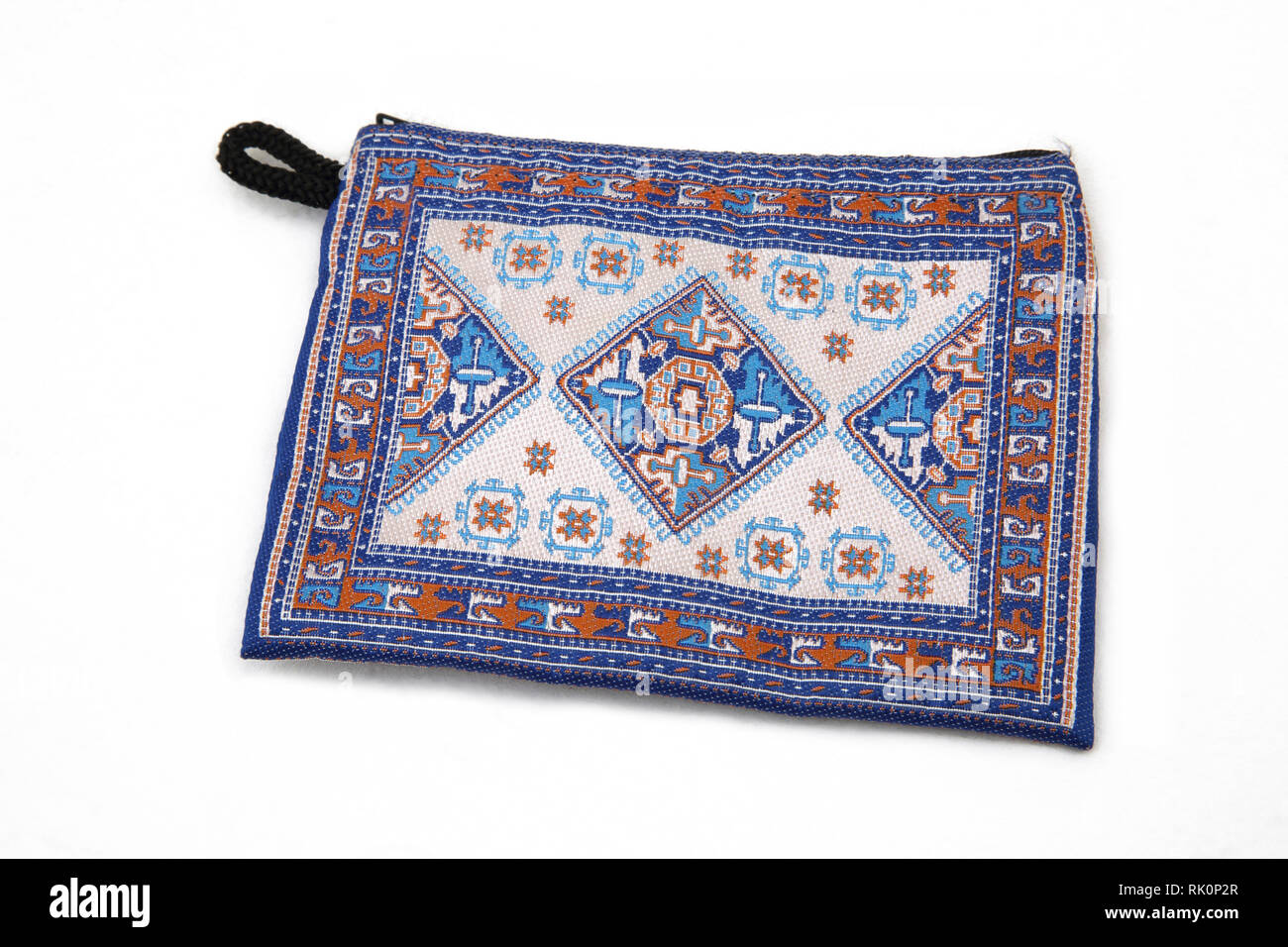 In raso blu Borsa design orientale Foto Stock