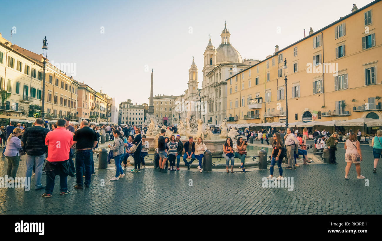 Piazza Navona in Roma, Italia Foto Stock