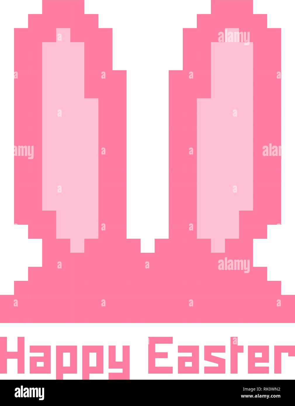 Pixel Art bunny logo orecchie Illustrazione Vettoriale