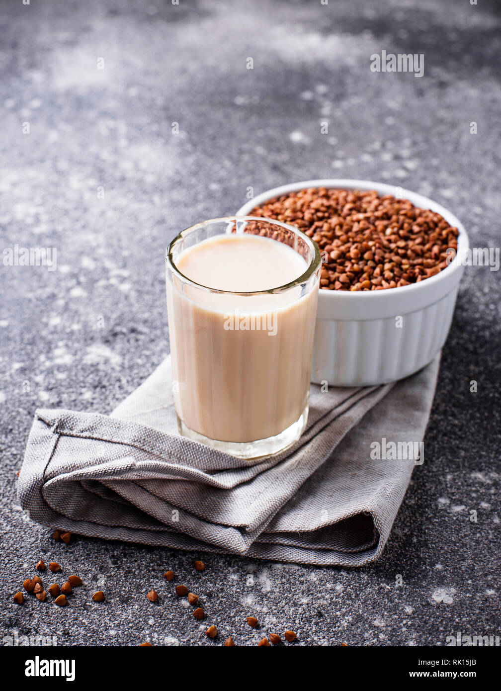 Non a base di latte privo di lattosio del latte di grano saraceno Foto Stock