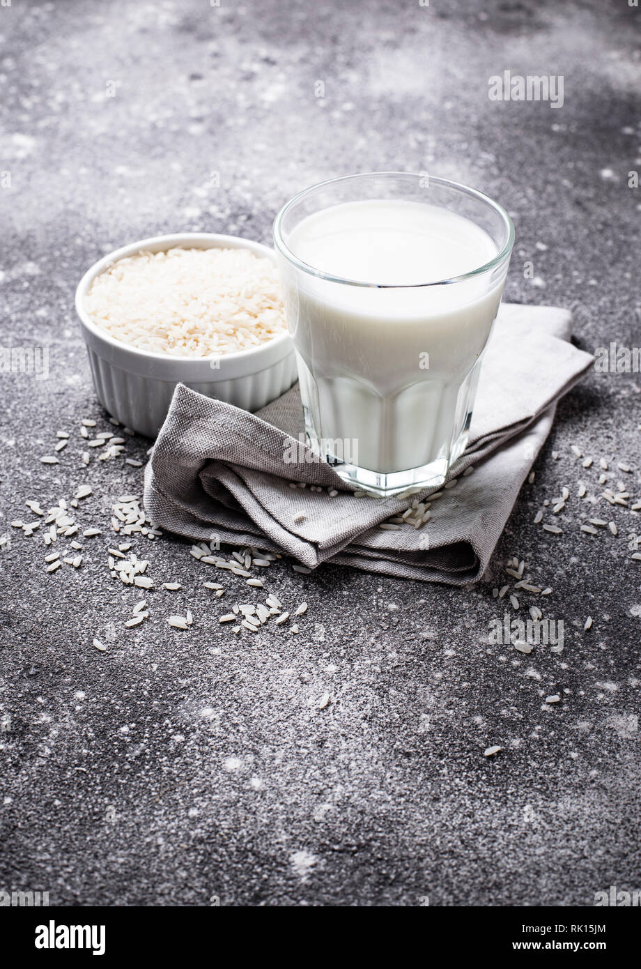 Non a base di latte senza lattosio latte di riso Foto Stock