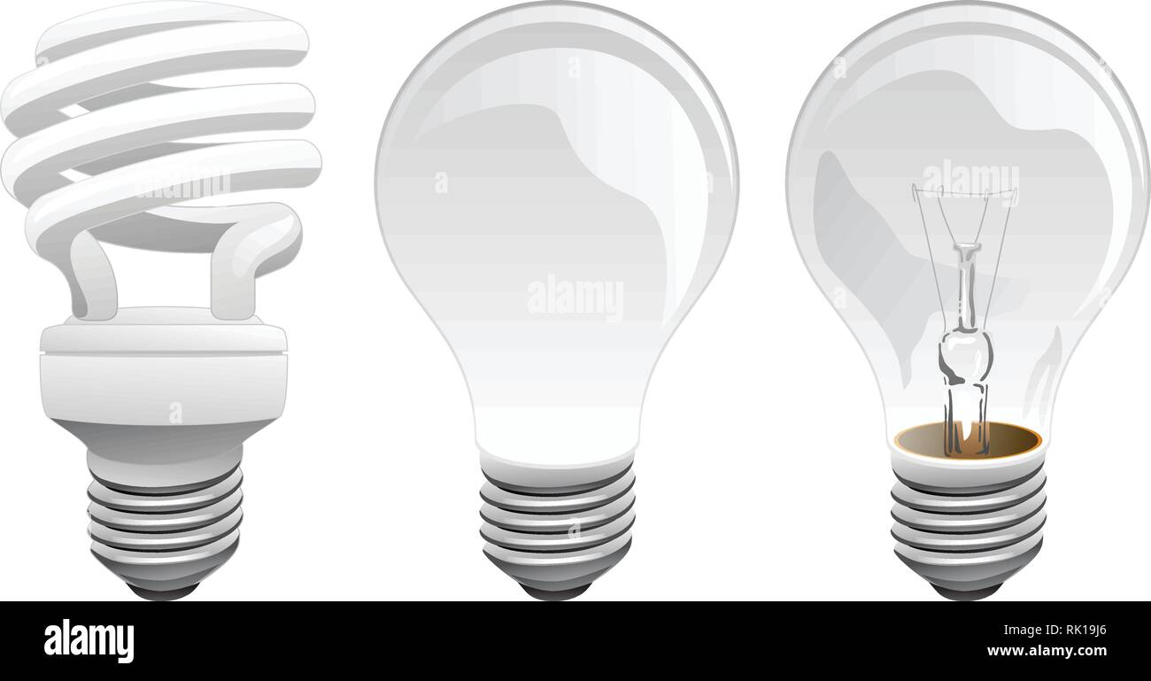 LED e lampadine ad incandescenza illustrazione vettoriale Illustrazione Vettoriale