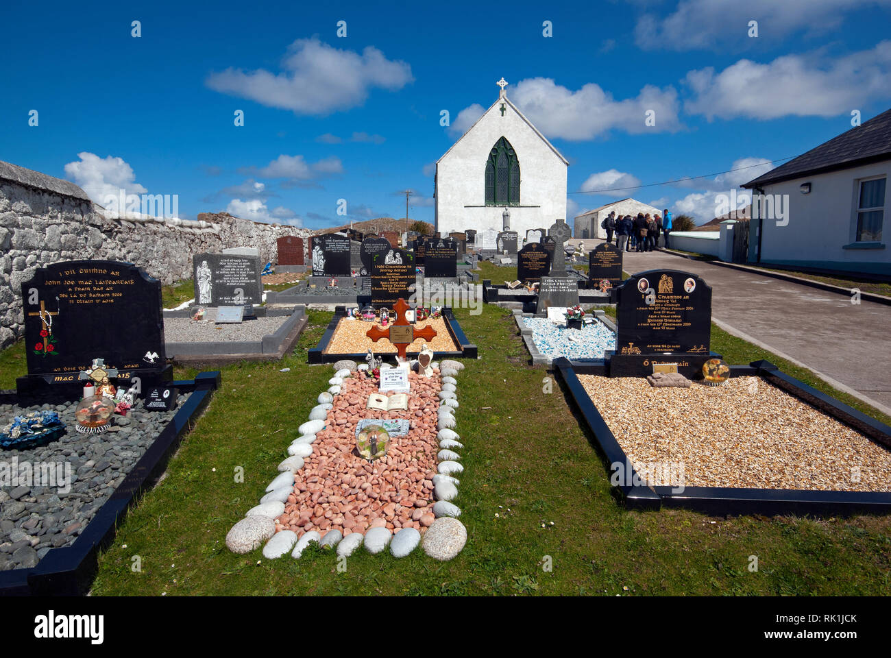 Cimitero e San Colombano chiesa (San Columba chiesa), il Tory Island, County Donegal, Irlanda Foto Stock