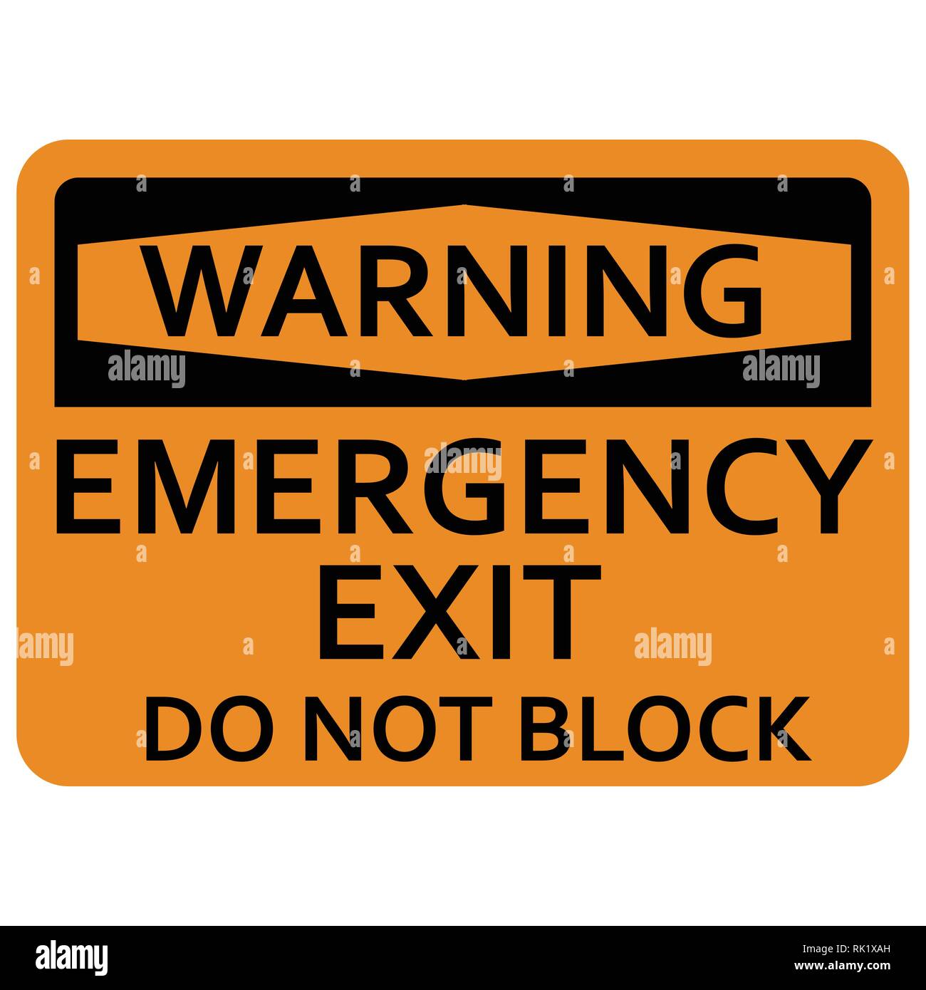 Illustrazione Vettoriale segno di avvertimento uscita di emergenza non bloccare icona. Illustrazione Vettoriale