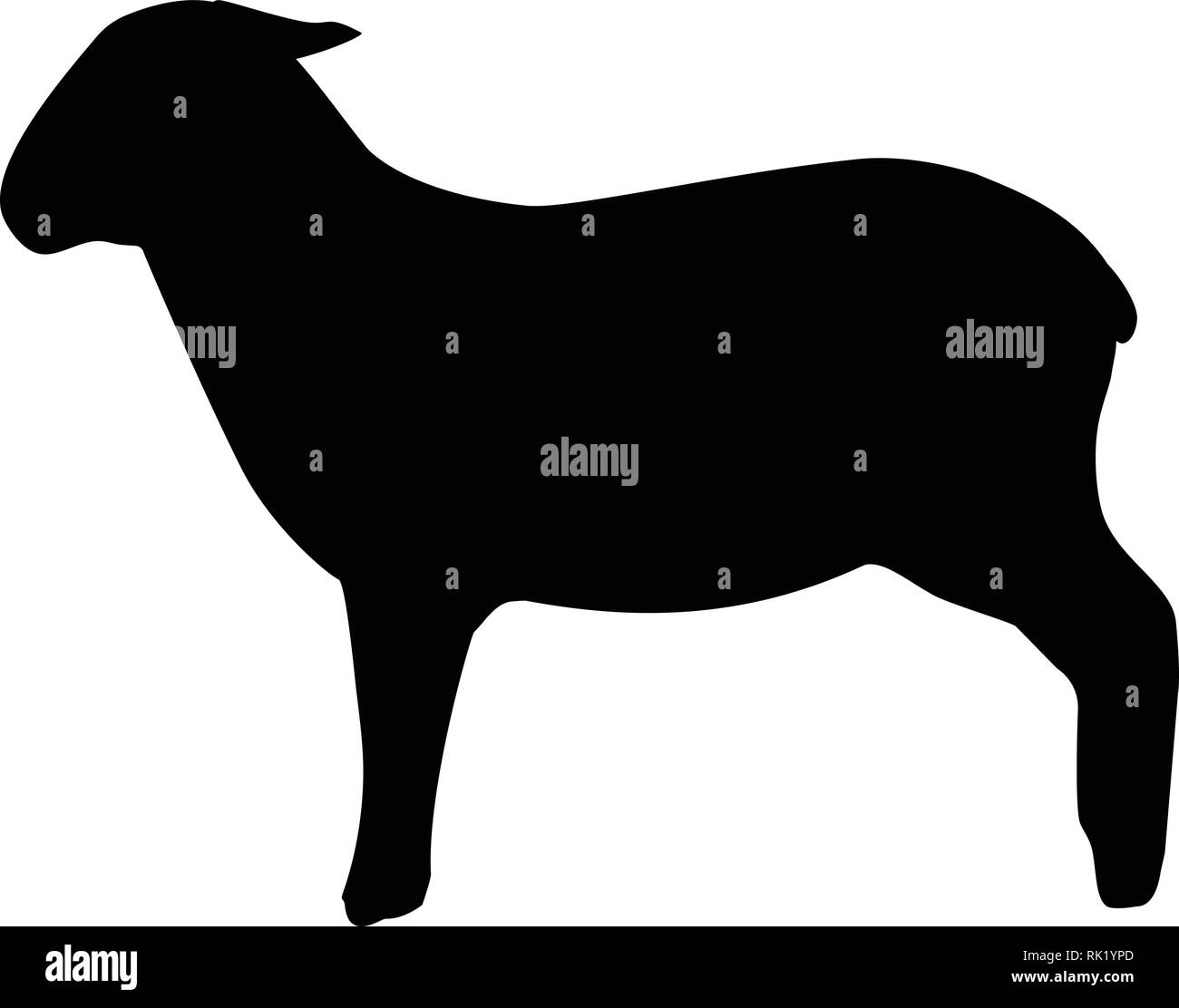 Animali da allevamento silhouette nera isolati su sfondo bianco. Pecore. Agnello. Illustrazione Vettoriale Illustrazione Vettoriale