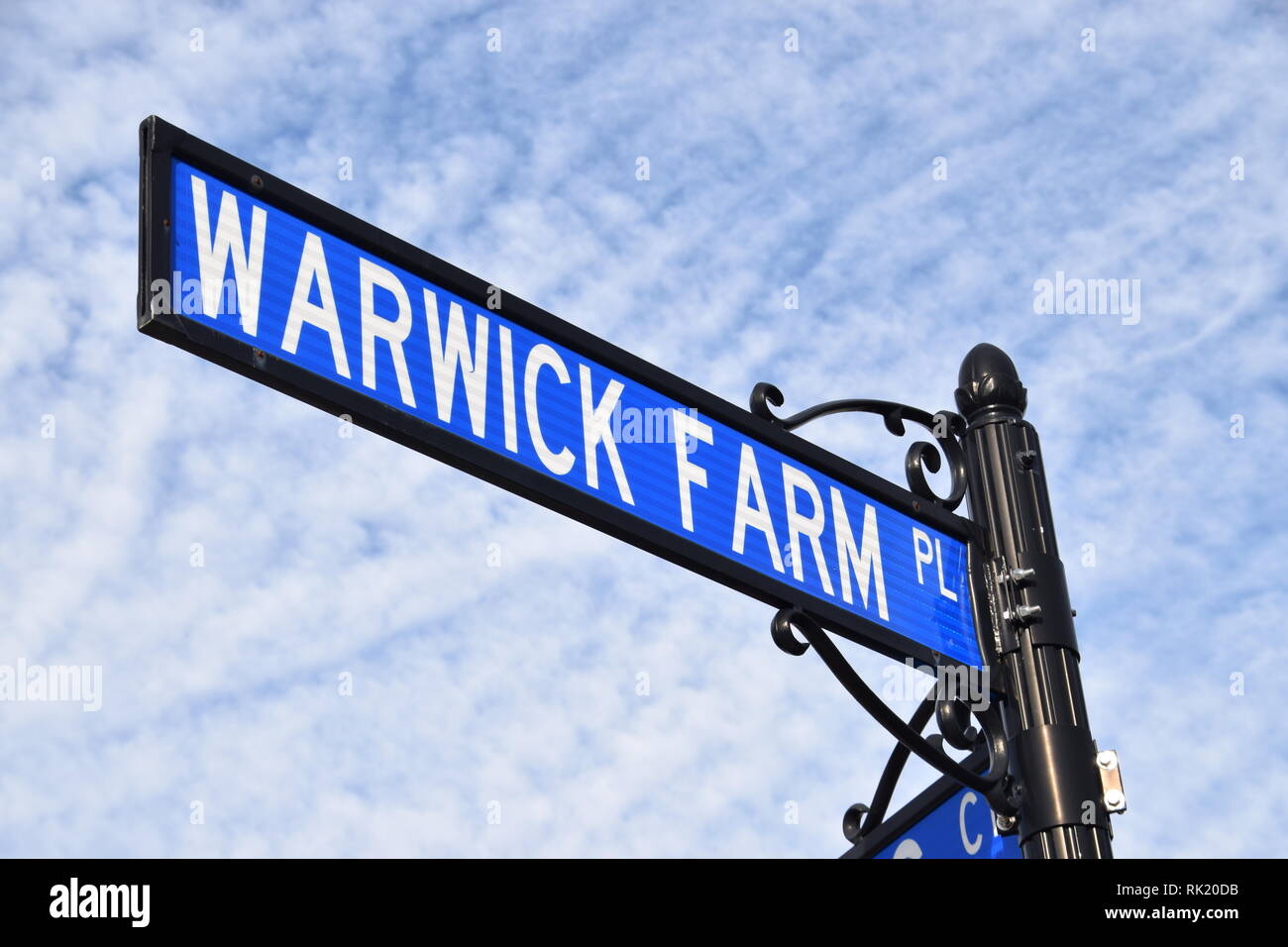 Un cartello stradale in Chantilly, VA Foto Stock
