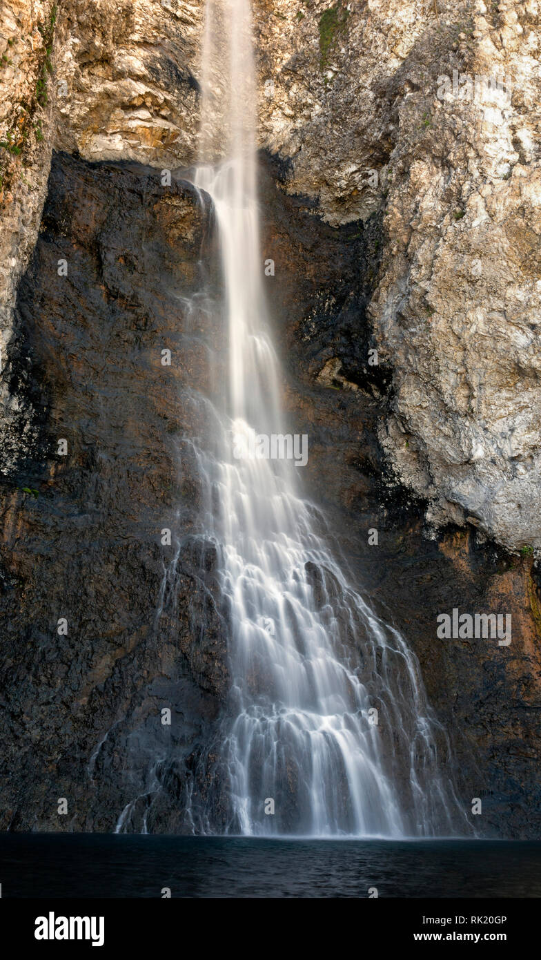 WY03394-00...WYOMING - Fairy Falls in Midway Geyser Basin del Parco Nazionale di Yellowstone. Foto Stock