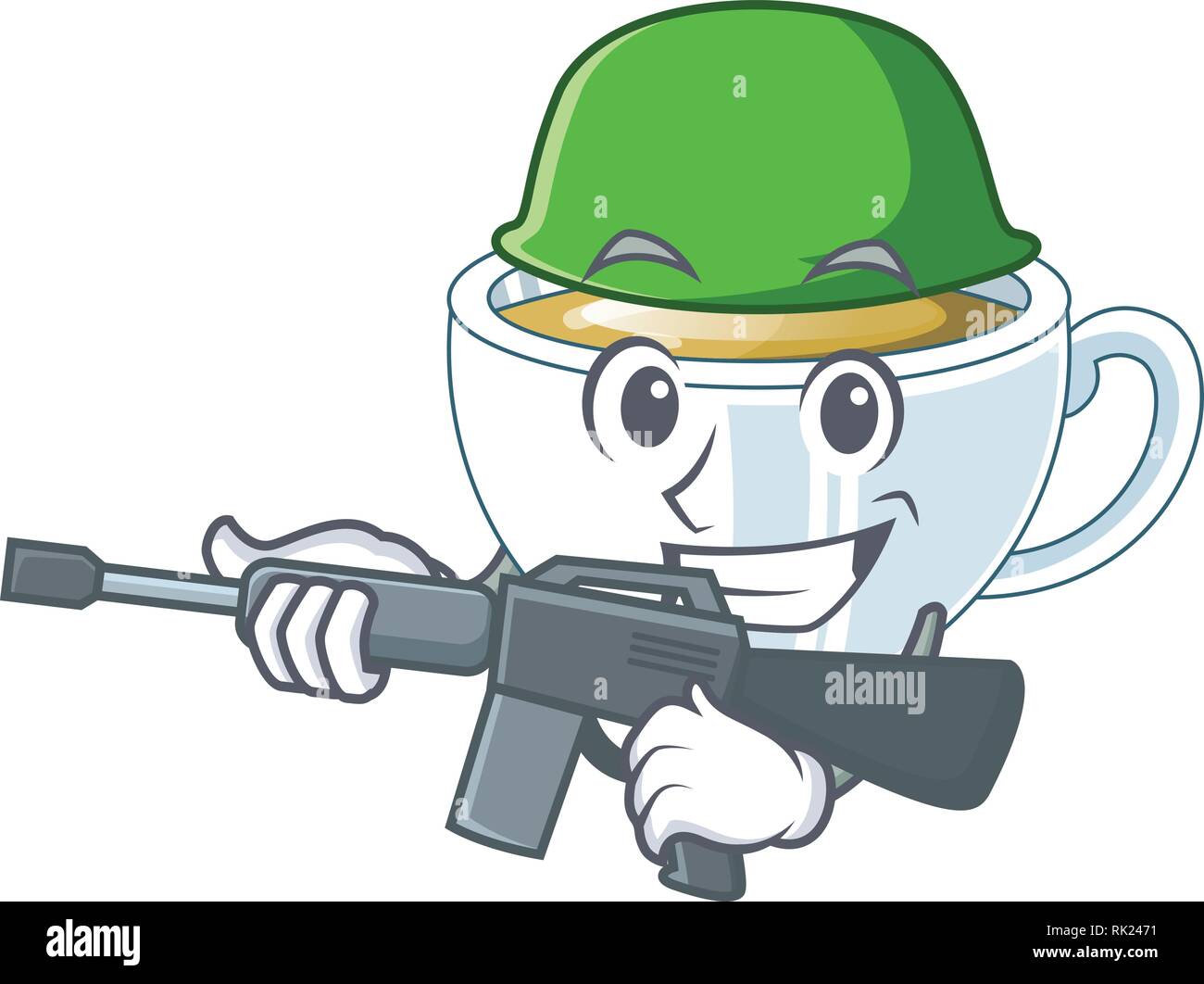 Esercito il tè allo zenzero in una mascotte di vetro Illustrazione Vettoriale