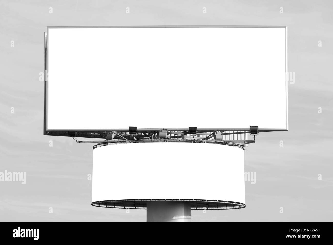 Due cartelloni vuota - immagine in bianco e nero Foto Stock